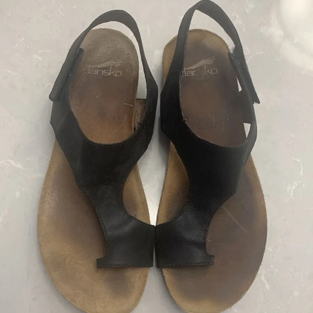 Dansko Reese black leather sandals size eu 38